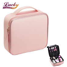 Makeup Bag Portable Travel Makeup Train Case PU Leather Cosmetic Storage Organizer with Dividers for Girls Cosmetic Bag